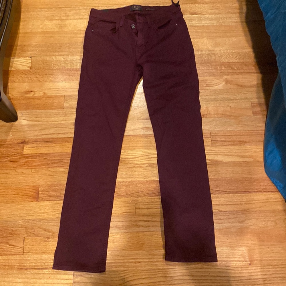 Jen 7 by 7 for AllMankind Jeans Petite Slim Straight Burgundy jeans size 6